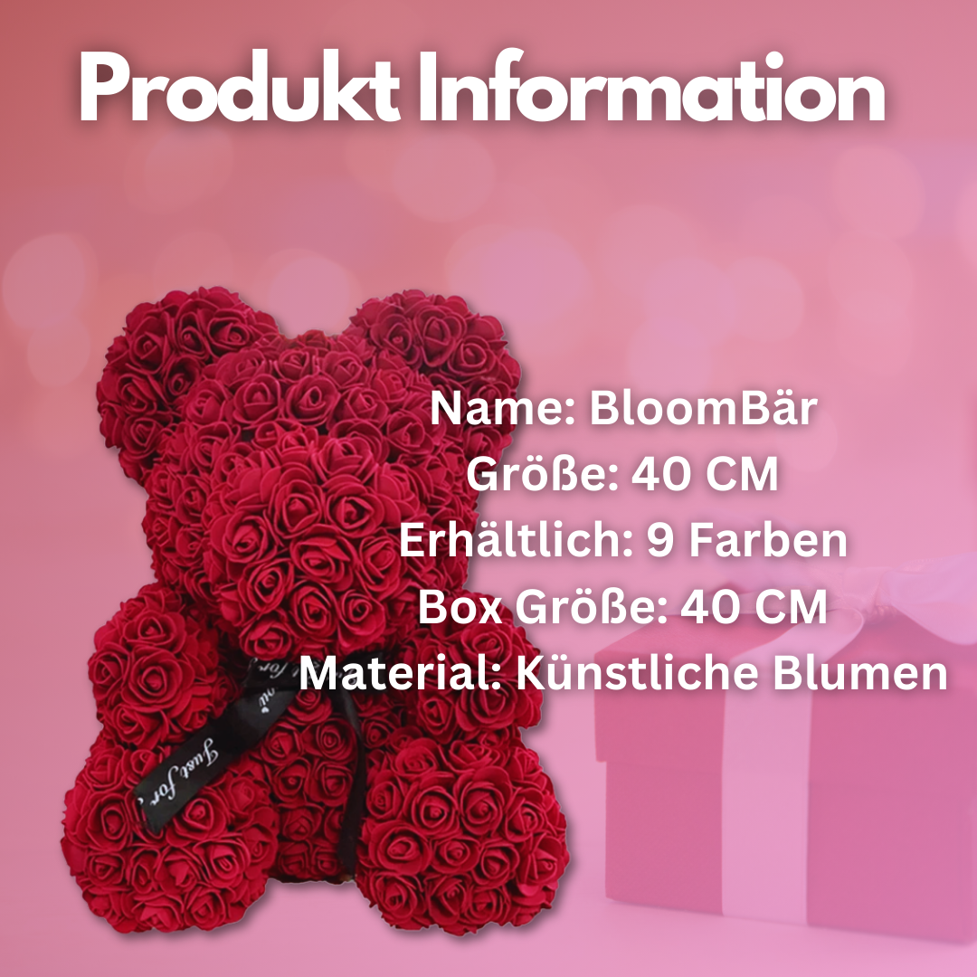 BloomBär 🌹Kuschel dich in die Blütenpracht – mit deinem XL Rosenbär 🐻