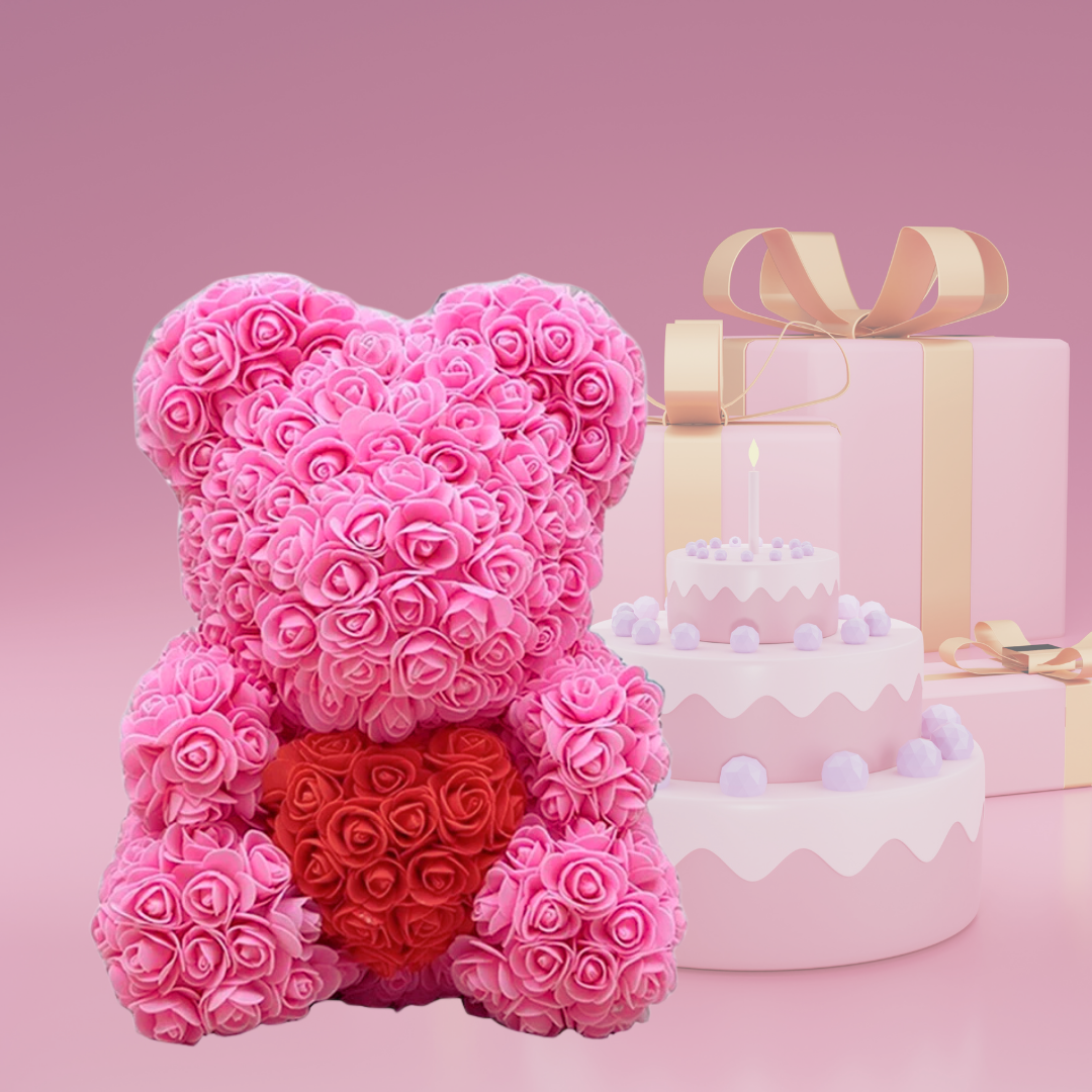 BloomBär 🌹Kuschel dich in die Blütenpracht – mit deinem XL Rosenbär 🐻